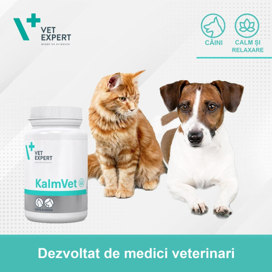 Kalmvet Twist Off Vet Expert – Supliment pentru Calmarea Stresului și Anxietății la Câini și Pisici – 60 Capsule